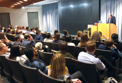 APA President Bruce Schwartz, M.D., program director of the Chief Residents Leadership Conference, addresses chief residents from 48 programs in the United States and Canada. They gathered in Armonk, N.Y., the weekend of May 31.