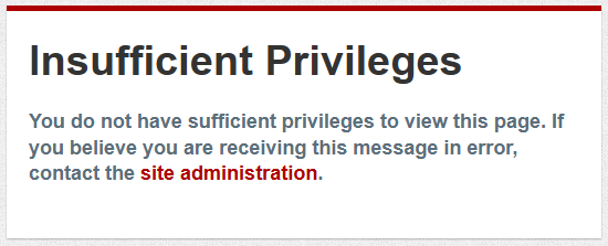 Insufficient Privileges