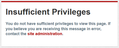 Insufficient Privileges