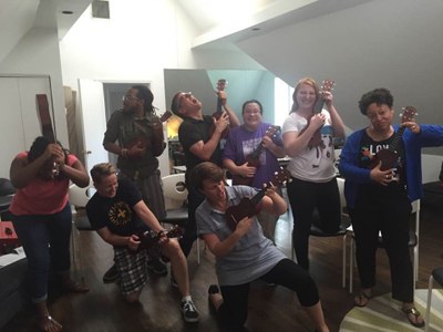 LGBT Center Staff having fun at a retreat