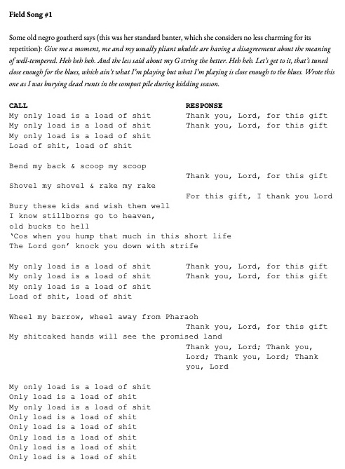 Field Song 1 (Issue 22)