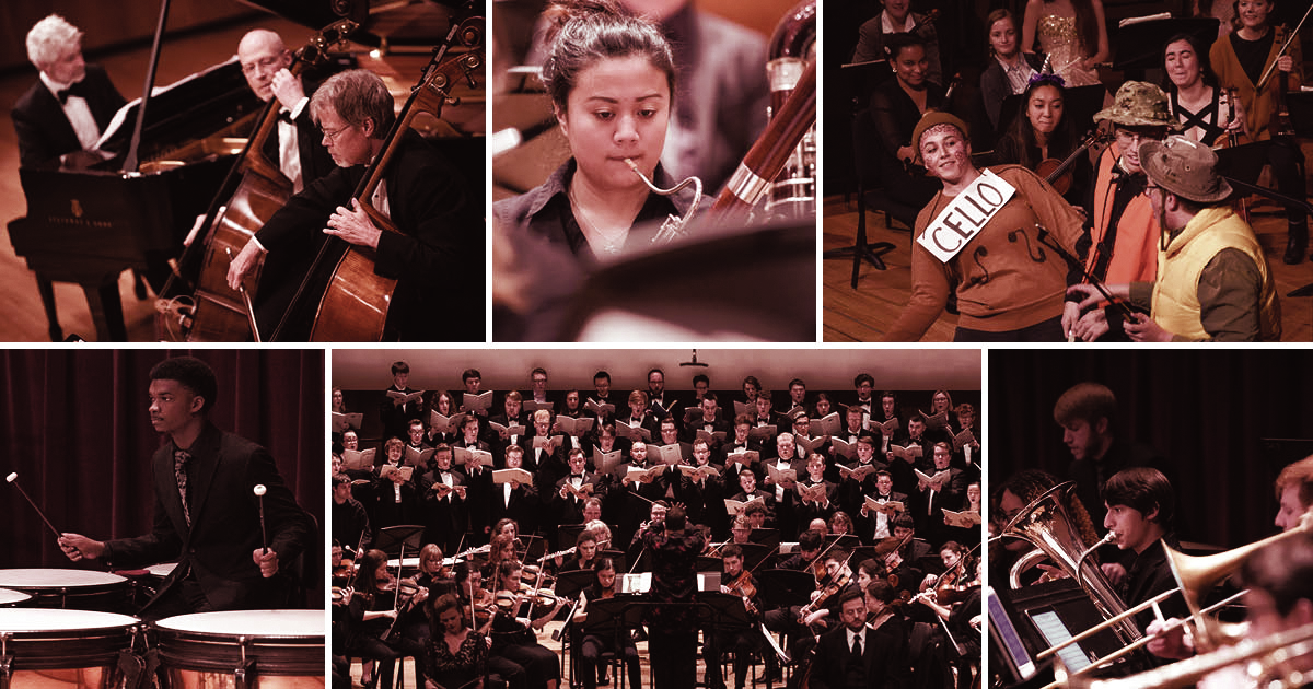 Collage of School of Music performance photos
