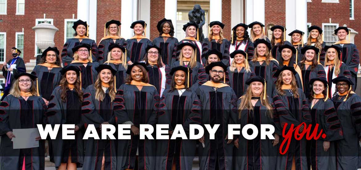 Photo of 2021 DNP class graduation photo with overlay that reads 'We are ready for you.'