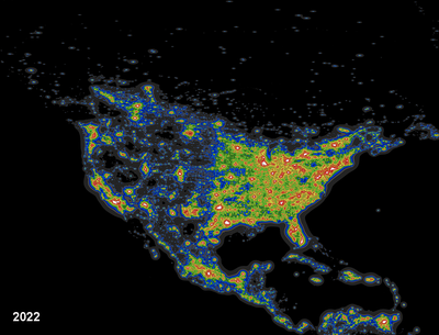 Light Pollution Map USA 2022