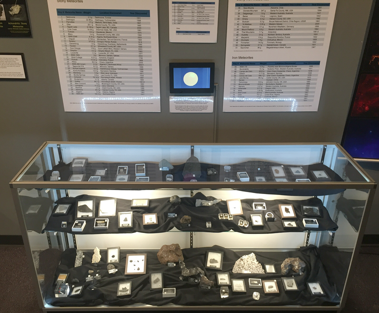 Meteorites on temporary display in planetarium