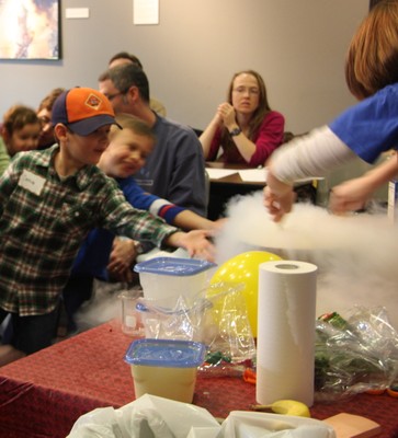 Kids Watching Liquid Nitrogen