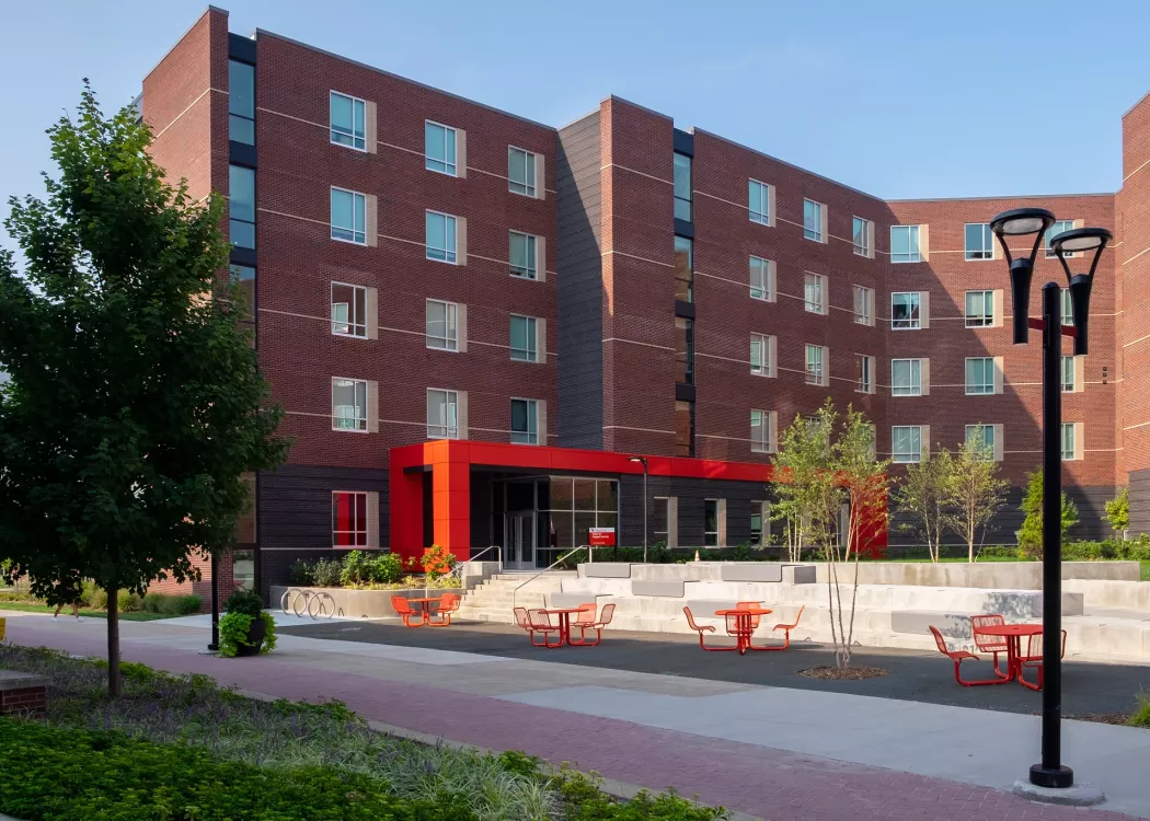 Exterior of Belknap Village South residence hall