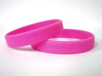 Pink wrist bands for breast cancer