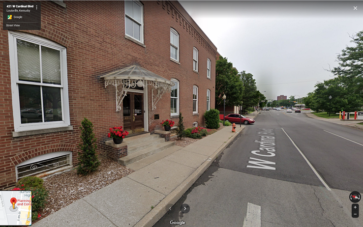 Street view of office building on 421 w. cardinal blvd., Louisville, KY