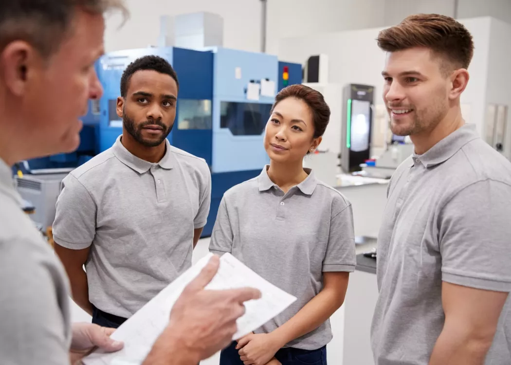 A dynamic manufacturing setting showcasing various processes and equipment.