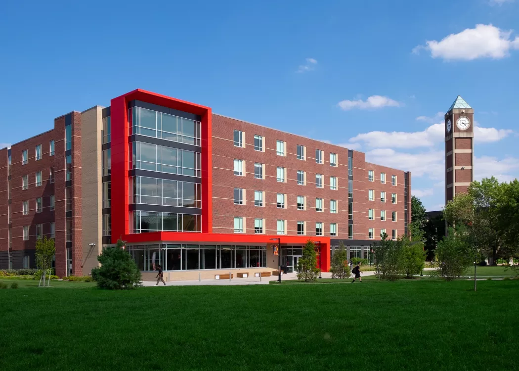 Exterior of Belknap Village North residence hall