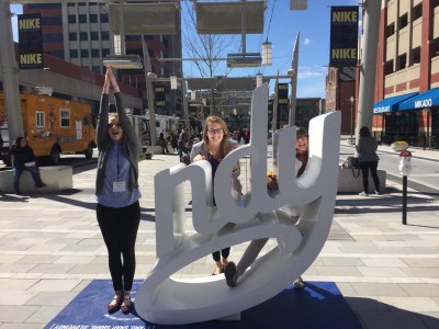 Grads enjoying Indy while attending the NCSA annual meeting in April, 2017.