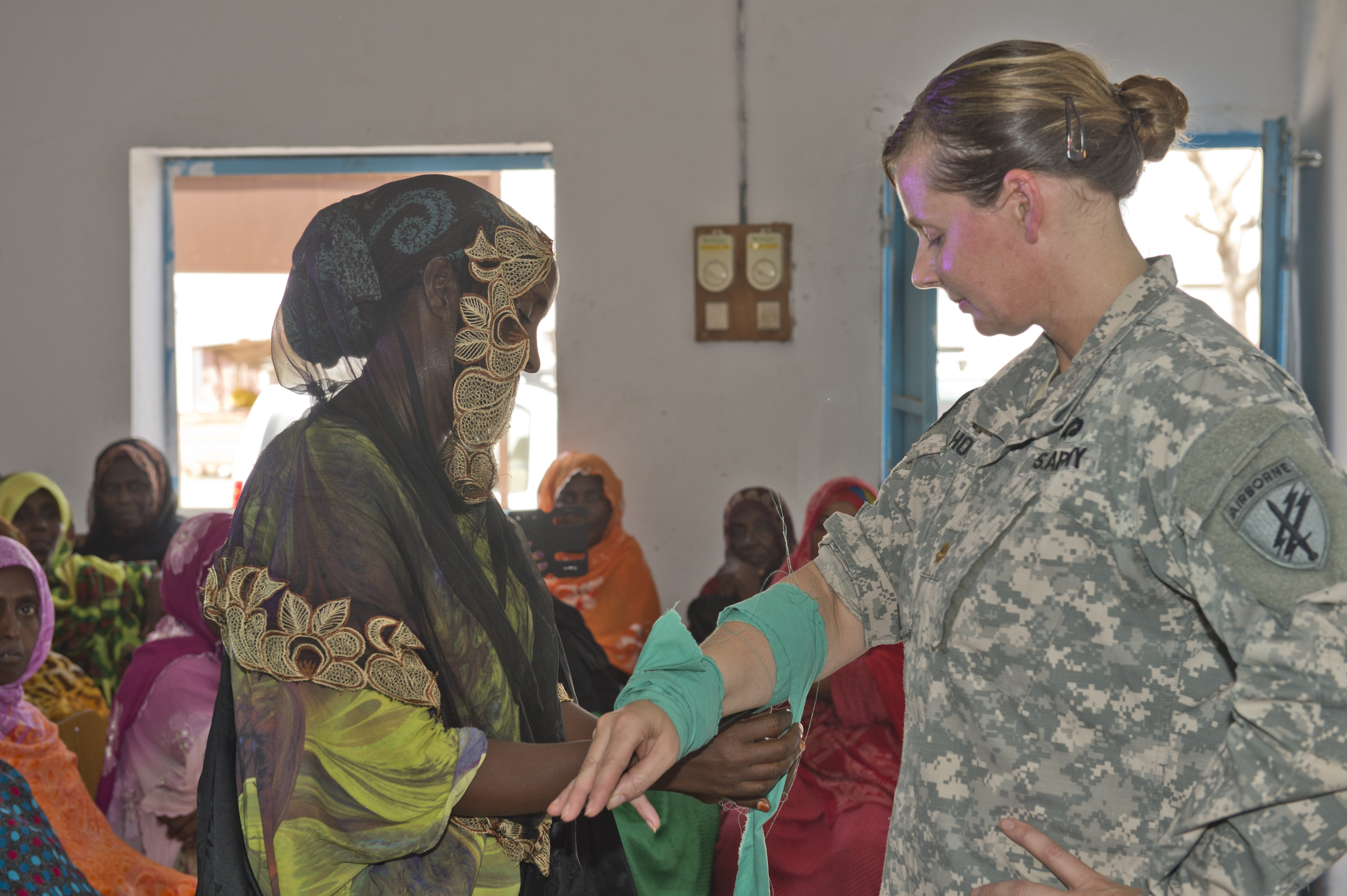 Alumna US Army MAJ Renee Howell Working with Local Populations in Djibouti