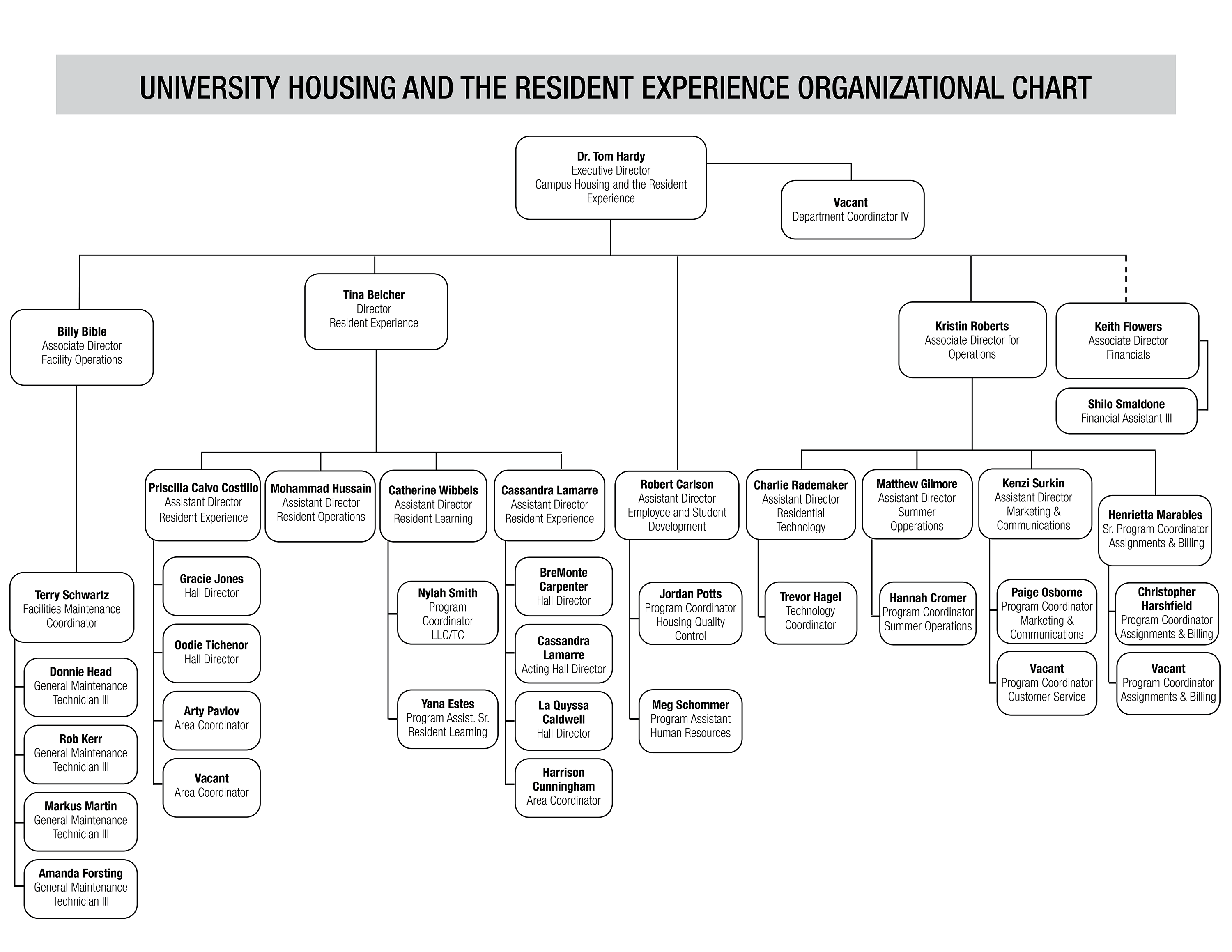 University of Louisville Campus Housing Organizational chart