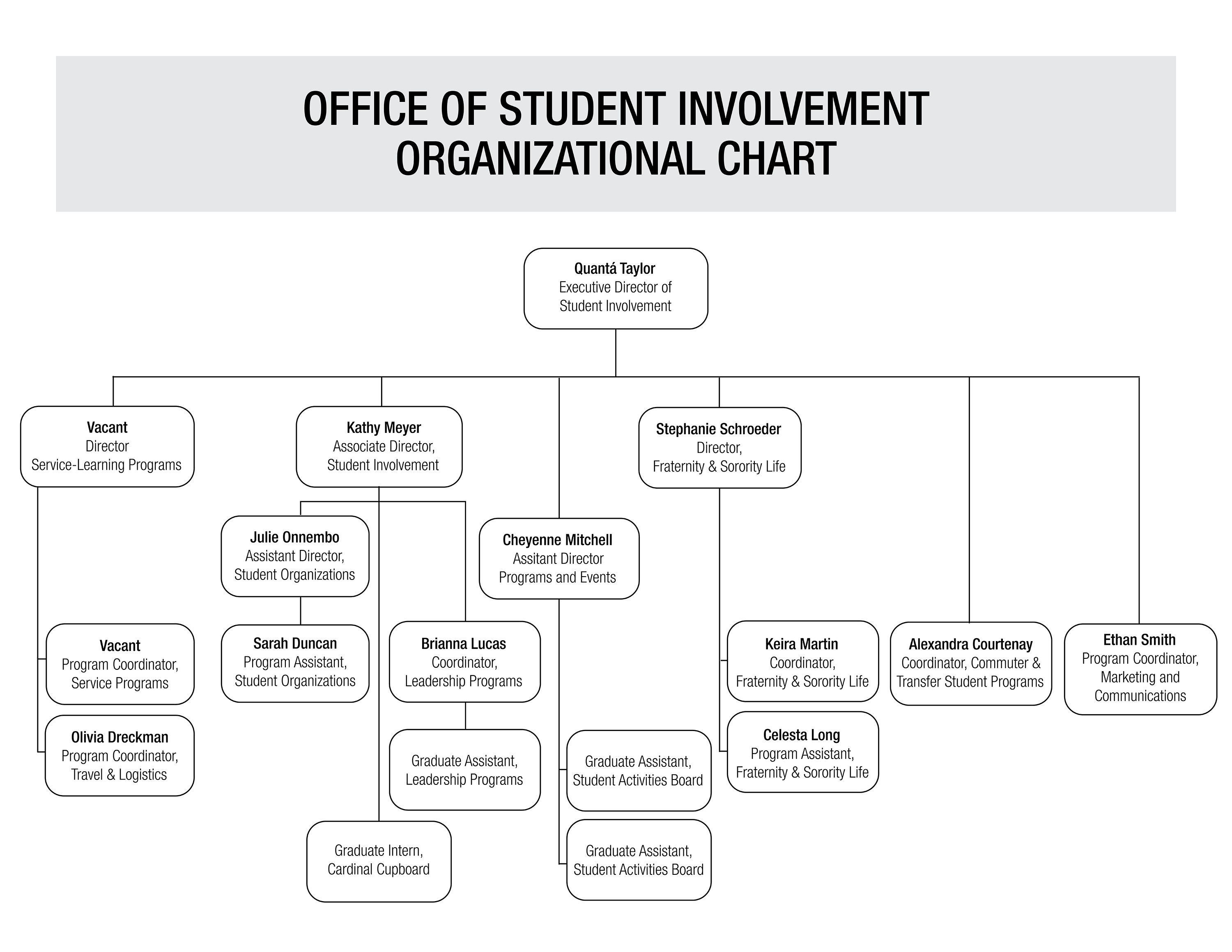 University of Louisville Office of Student Involvement Organizational chart