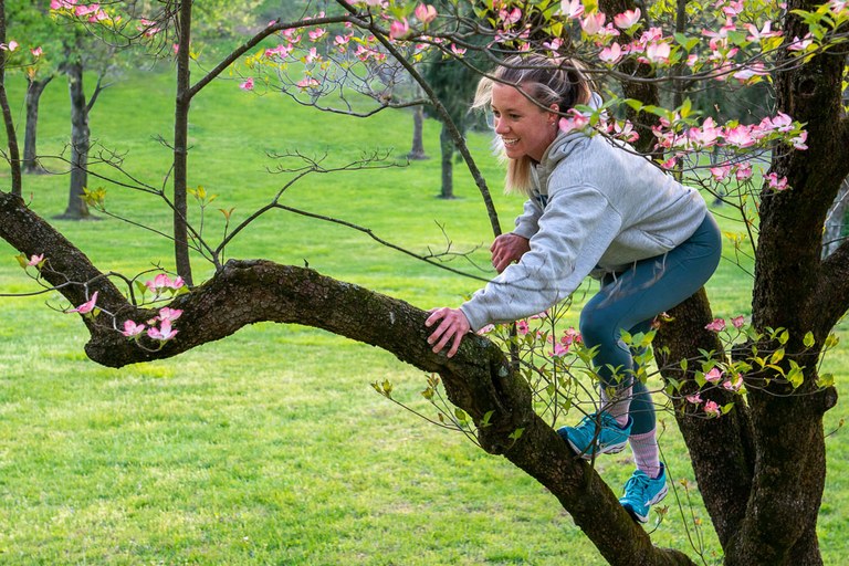 Picking flowers near Ohio River: photo by John Nation