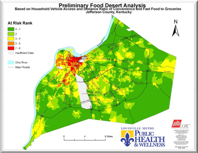 2010 Louisville Food Desert Map