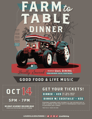2021 Farm To Table Dinner poster