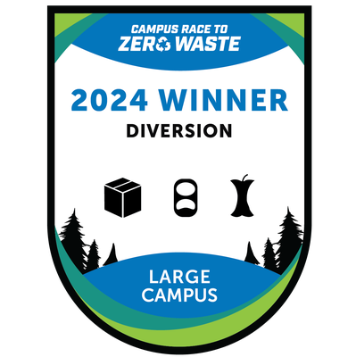 Campus Race to Zero Waste 2024 Badge - Winner Diversion Large Campus
