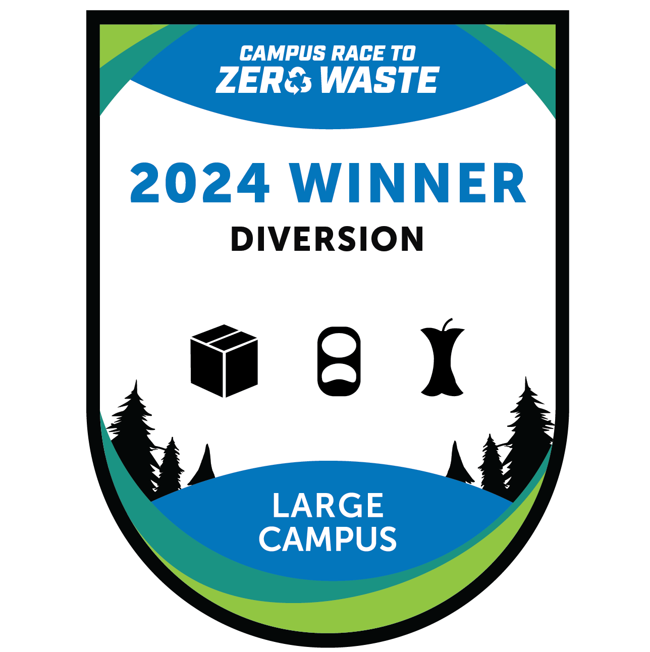 Campus Race to Zero Waste 2024 Badge - Winner Diversion Large Campus