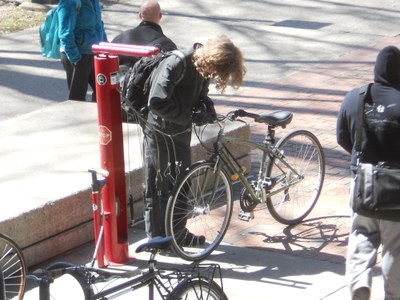 Bike Fix-It Station at Humanities Quad