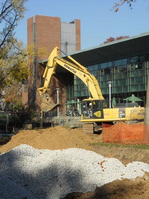 Ekstrom Library west lawn infiltration basin (fall 2012)