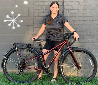Emily Coleman + new bike (2019 NBC winner)