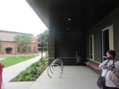 Belknap Residence Hall covered bike parking