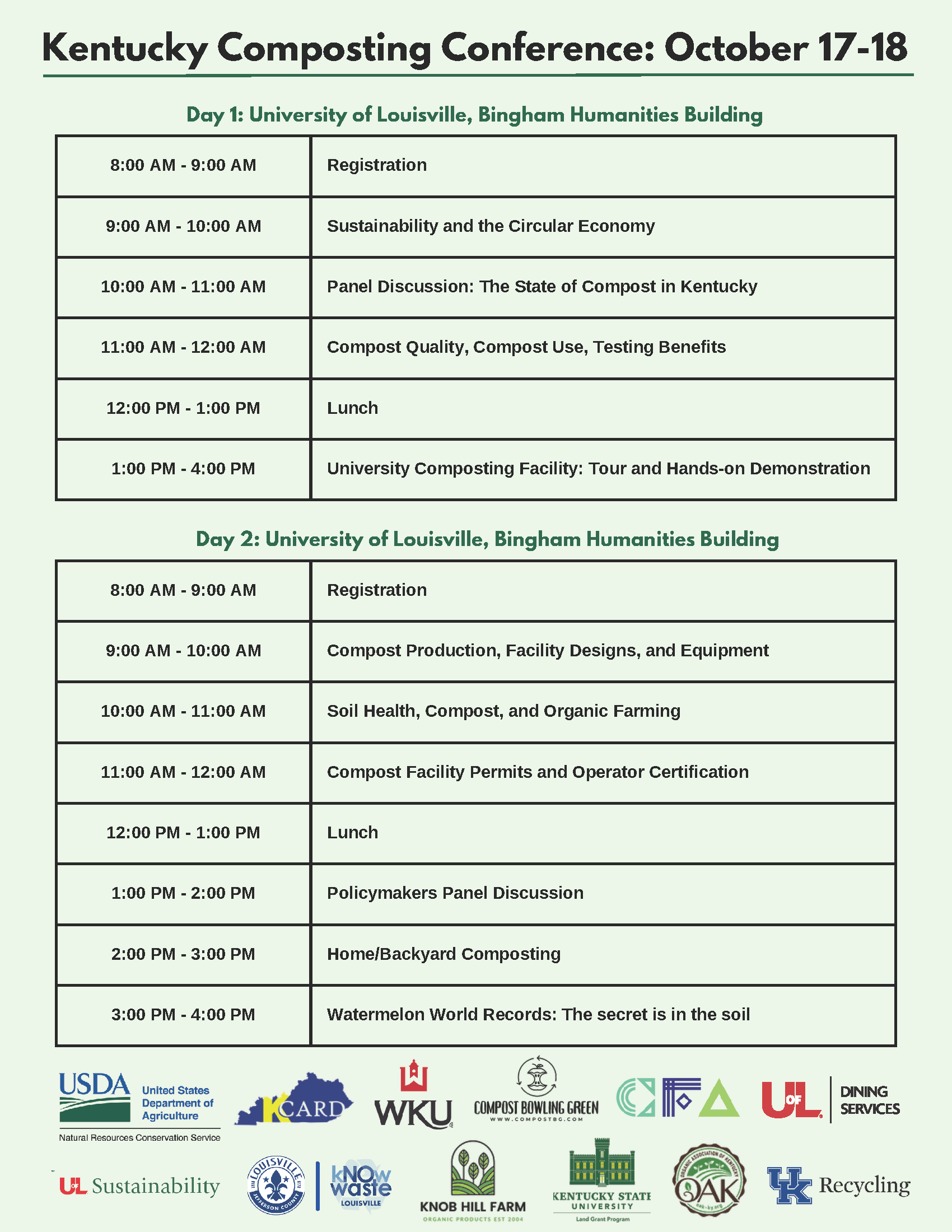 KY Composting Conference Agenda Oct 2024
