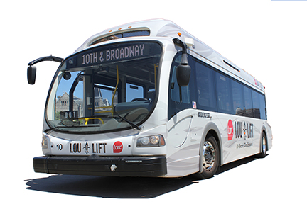 LouLift free shuttle from Belknap Campus to downtown.