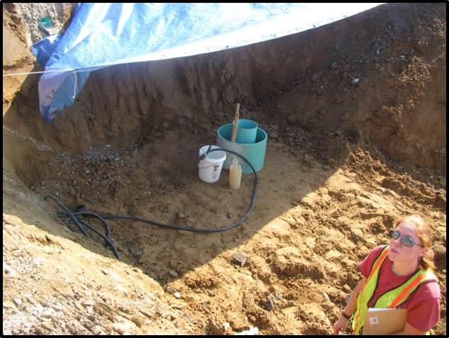 Stormwater Infiltration monitoring equipment installed by CIR at College of Business parking lot