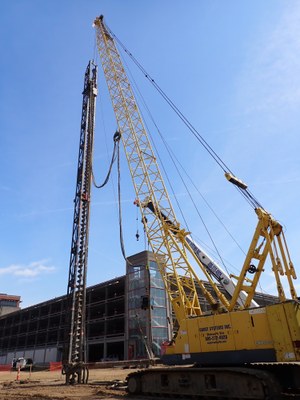 Drilling DARCY Aquifer Heat Exchanger at new HSC Building (April 2026)
