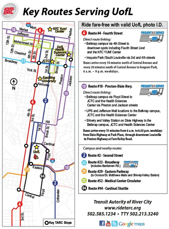 TARC Campus Connector map+flyer