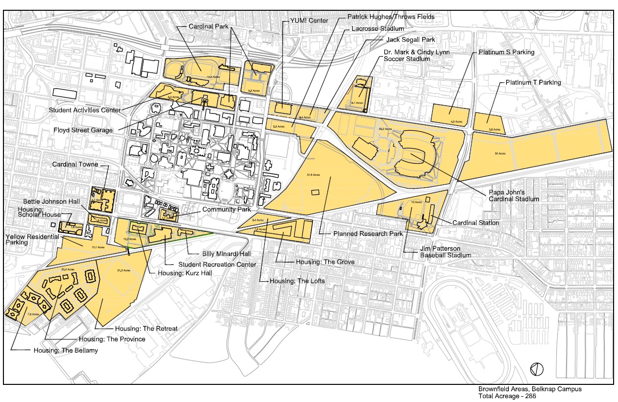 UofL Brownfield Redevelopments Map 2015