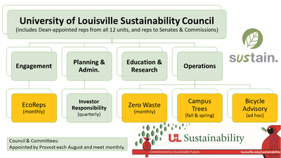 UofL Sustainability Council Org Chart
