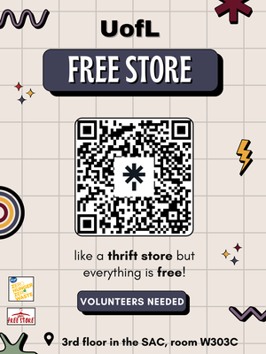 Volunteer at the Free Store flyer (Fall 24)