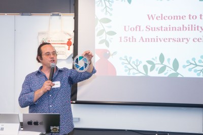 15th Anniversary Celebration March 2023 - Brian Barnes presents the Josh Smith Memorial Sustainability Award to Eboni Cochrane