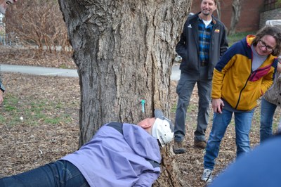 2024 Maple Tapping Workshop - Drinking from the tap