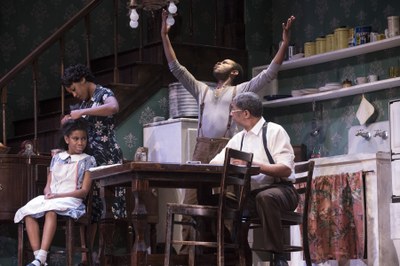 The Piano Lesson production photo of African American family scene