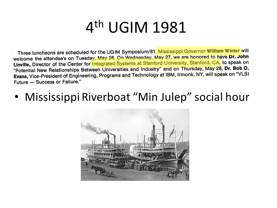 Description of the events of the 4th UGIM with a picture of an old riverboat.