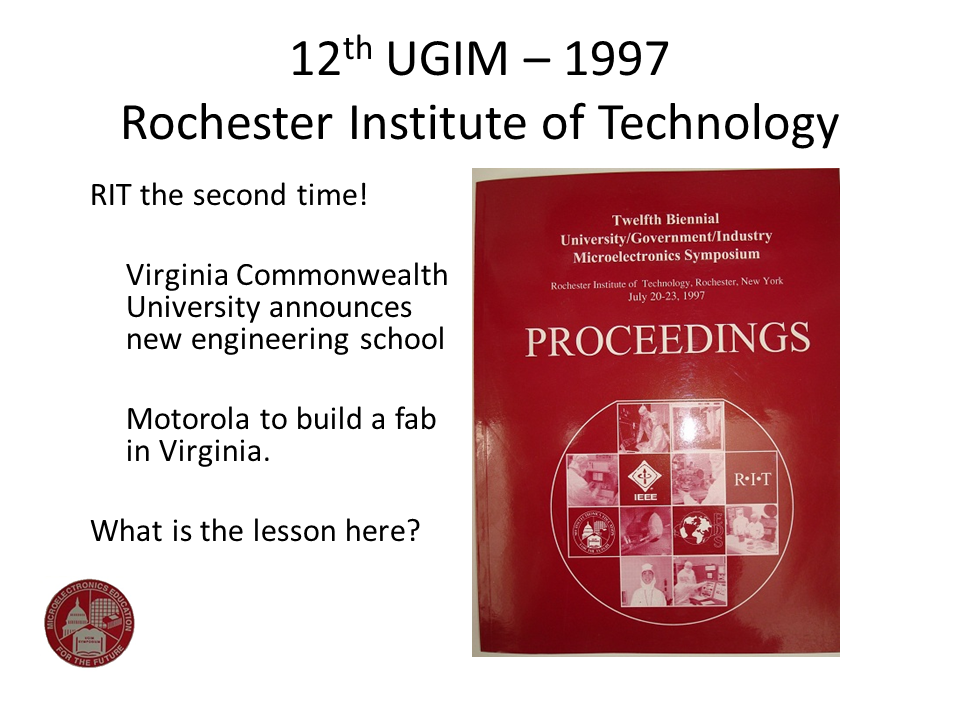 12th UGIM 1997. Rochester Institute of Technology.