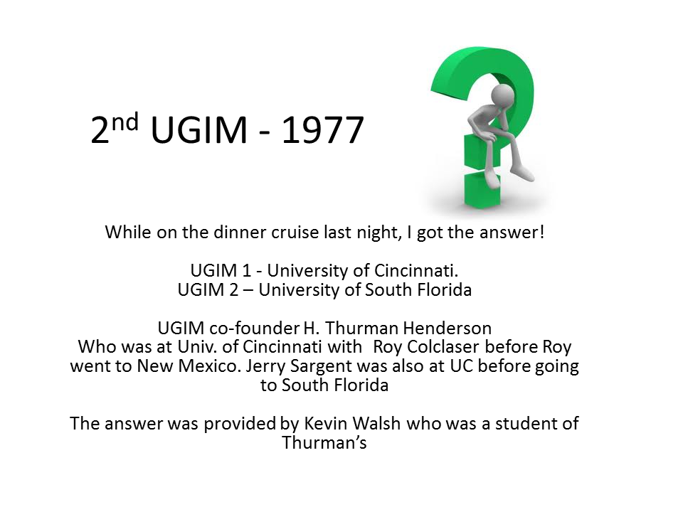 2nd UGIM 1977. University of South Florida.