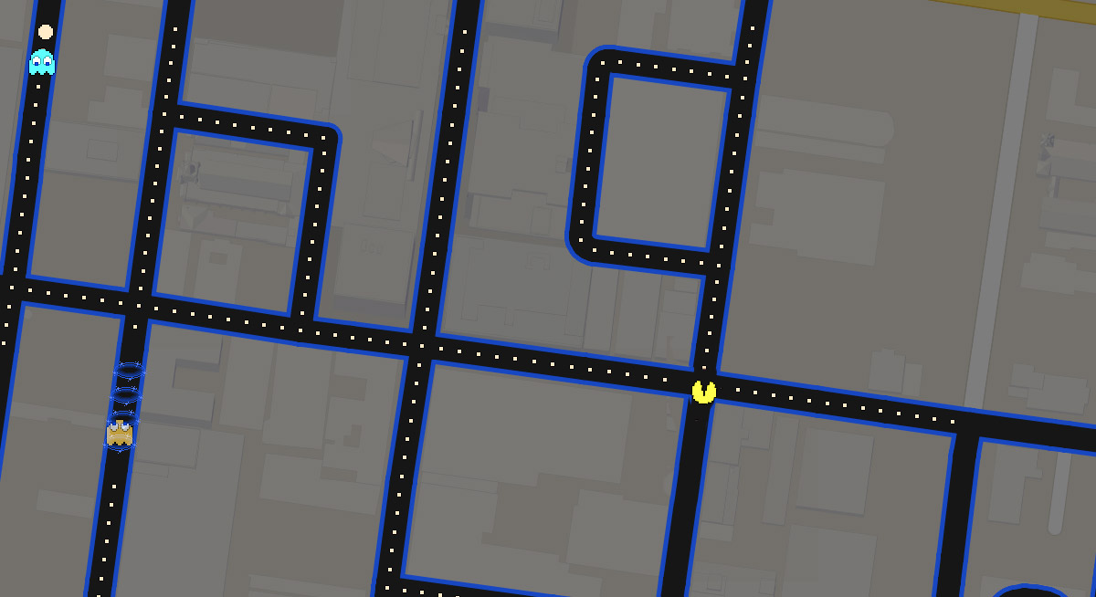 Google Maps Pac-Man and Street Connectivity