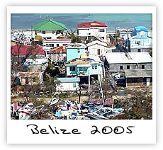 aerial view of town in Belize